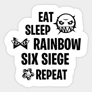 Eat Sleep Rainbow Six Siege Repeat Sticker